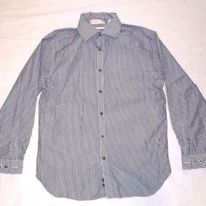 Men's Blue Michael Kors Stripped Button-Up 15.5